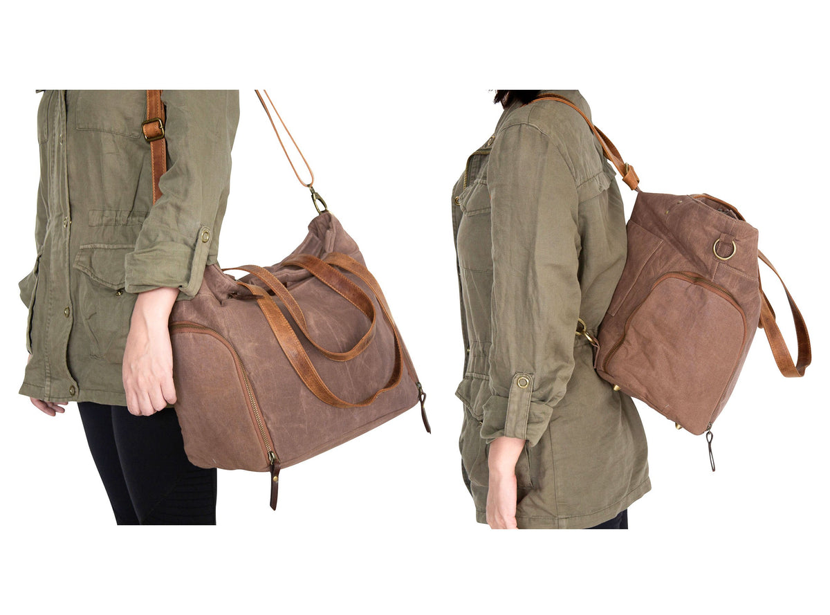 Minikin Convertible Breast Pump Bag in Pecan Brown