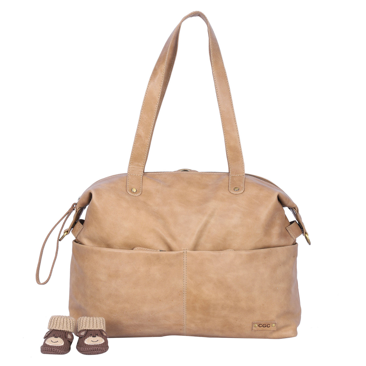 Large Beige Suede Bag