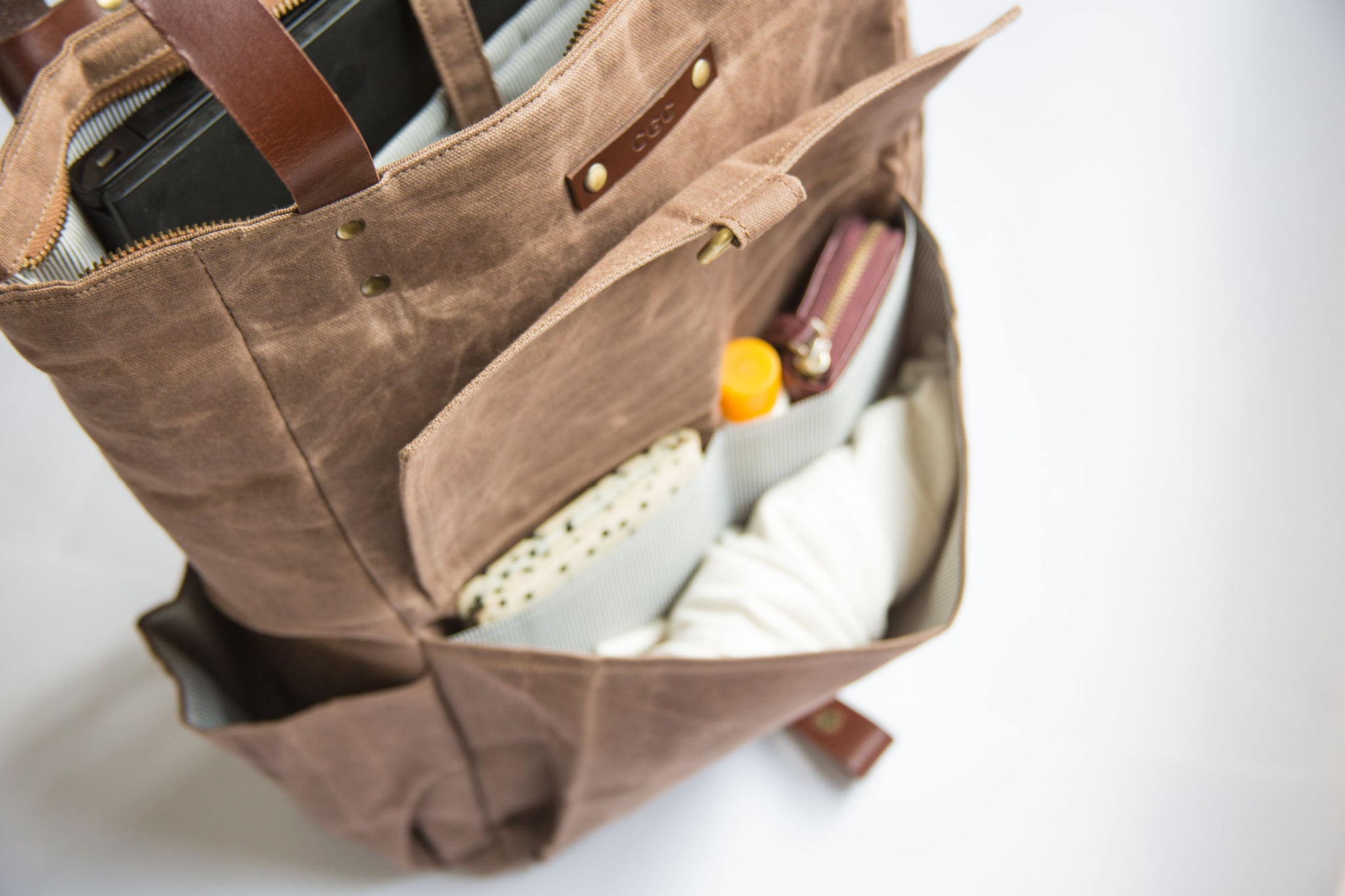 Papyrus | Convertible Diaper Backpack in Forest Green | Waxed 