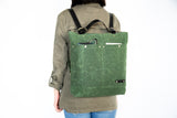 book bag library bag artist bag sketchbook backpack. Made of water resistant waxed canvas leather
