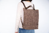 Urbanist Small Minimalist Convertible Backpack in Pecan Brown