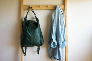 Neve Hobo Convertible Tote in Forest Green - Carry Goods Co.