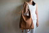 Neve Hobo Convertible Tote in Tan brown - Carry Goods Co.