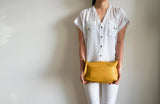Small Cross body Leather Bag Mustard Yellow - Carry Goods Co.