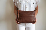 Small Cross body Leather Purse in Cognac Brown - Carry Goods Co.