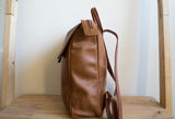 Flap Leather Backpack in Gray - Carry Goods Co.