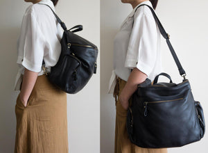 Noa Convertible Bucket Bag in Black