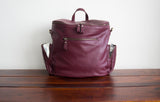 Noa Leather Bucket Backpack in Eggplant - Carry Goods Co.