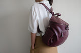 Noa Leather Bucket Backpack in Eggplant - Carry Goods Co.