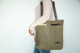 khaki brown convertible laptop backpack tote purse
