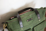 large waxed canvas baby bag