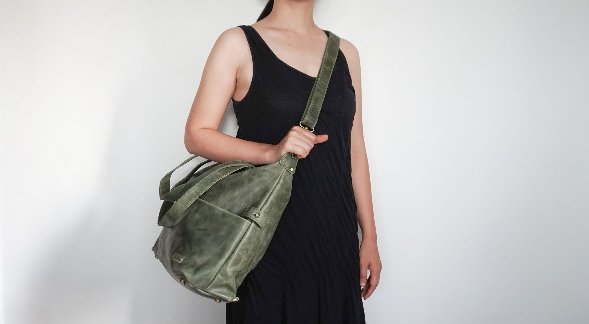 M8 Convertible 3 in 1 Crossbody Backpack Purse in Olive Green Vintage Carry Goods Co