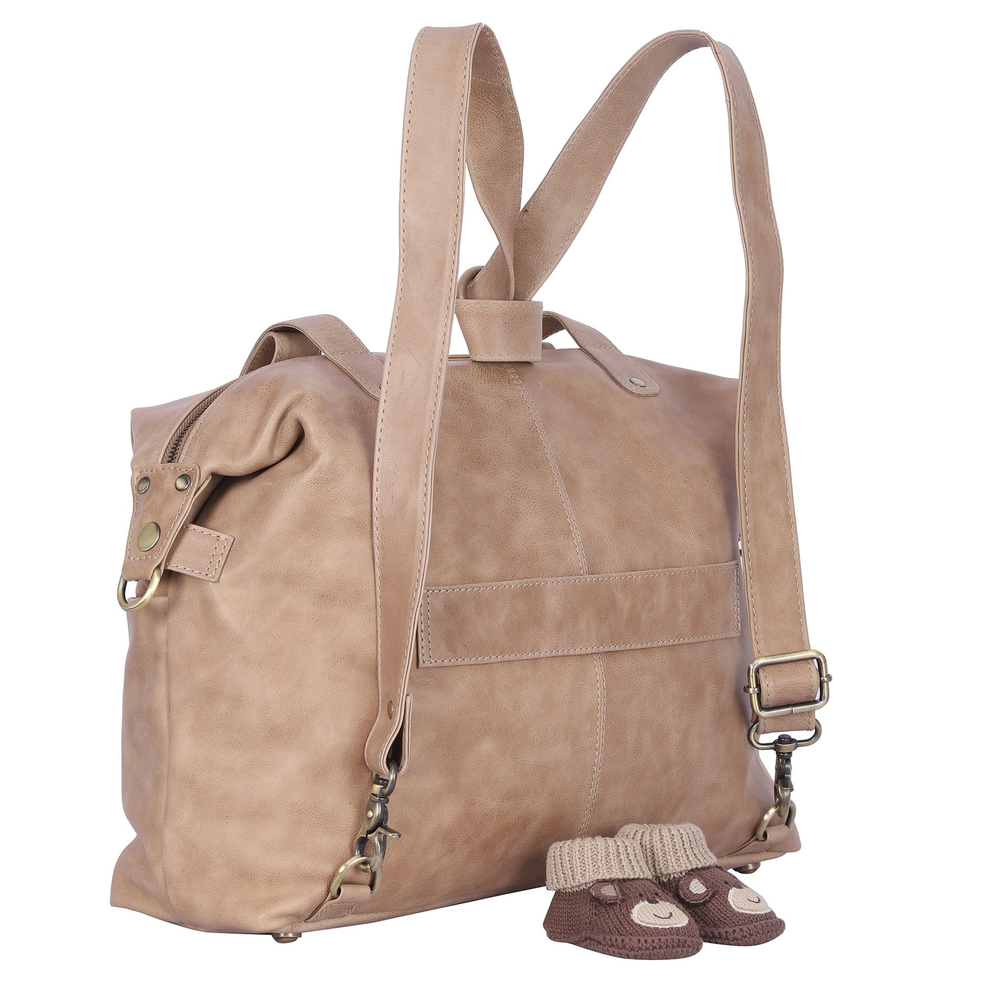 M8 Convertible 3-in-1 Crossbody Backpack Purse in Camel Color