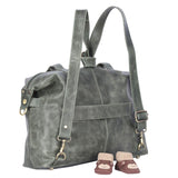 M8 Convertible 3-in-1 Crossbody Backpack Purse in Olive Green Vintage Leather