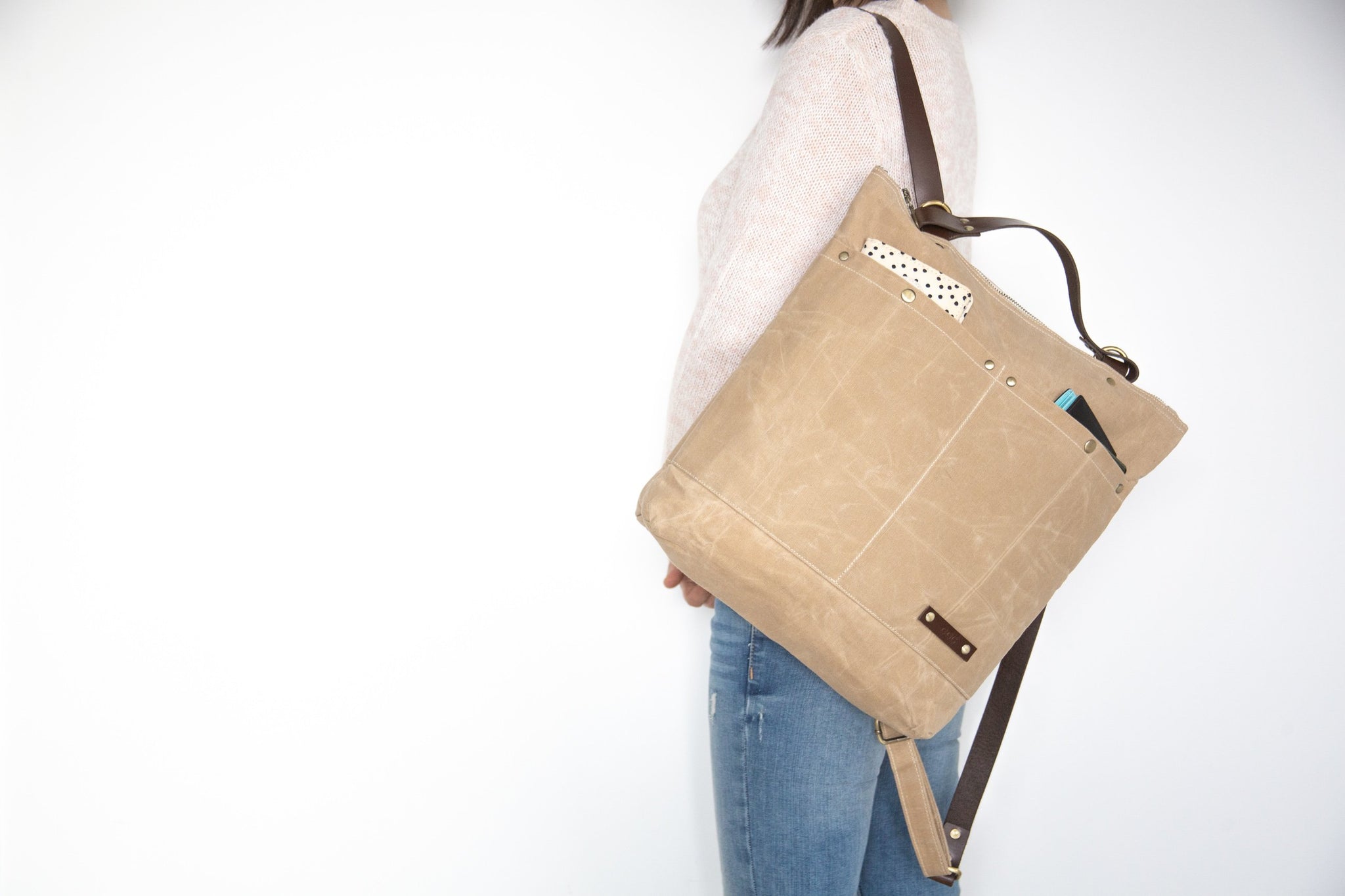 Beige Geometric Canvas Backpack Tote - Neutral Women\'s Bag Lulu Dharma Tote Bag Green Geometric Canvas Beach Pool | eBay main image 2