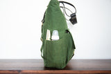 waxed canvas diaper backpack with multiple organizer pockets